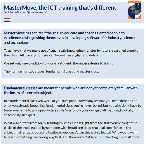 Mastermove IT education